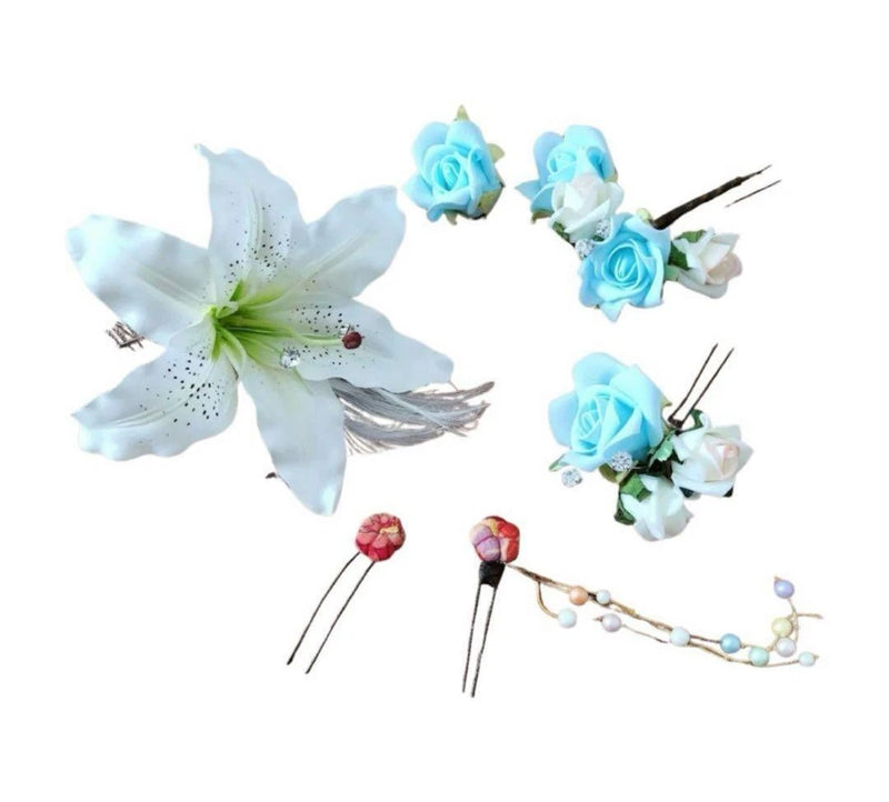 Roses, lilies, hair ornaments, hair accessories, artificial flowers, yukata, Lily