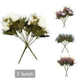 2PCS Peony Artificial Flowers Silk Bouquet Bridal Hydrangea Wedding Decor Hydrangea