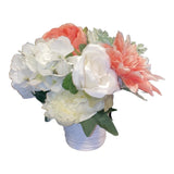 New Artificial Flowers Arranements Roses White Salmo  Coral Bouquets Centerpiece Hydrangea