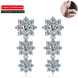 5.88ct Moissanite Sunflower Shape Drop Earrings For Women Men 925 Silver Jewelry Sunflower