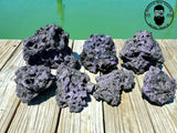 ARK Purple on Black Dry Reef Rock Aragonite Base, Porous, Live Anemone