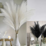 38" Faux Pampas Grass Decor White & Black - Artificial Pampas Grass Small Pam... Pampas Grass