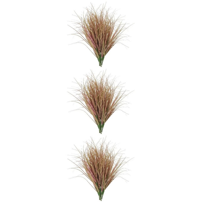 3 PCS Fake Grass Plant Artificial for Outdoor Green Plants Model Green Plant