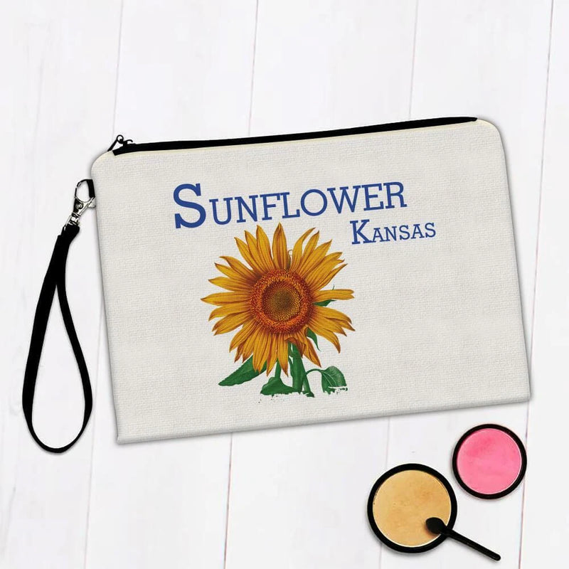 Gift Makeup Bag : Sunflower Kansas Flower Floral Yellow Decor Sunflower