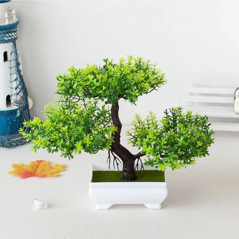 Artificial Plants Potted Bonsai Small Tree Pot Fake Plant Potted Flower Garden Green Plant