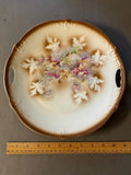 BT & CO GERMANY AUTUMN LEAF HYDRANGEA FLOWER PAINTED HANDLED CAKE PLATE TRAY VTG Hydrangea