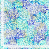 Escapade Floral Fabric | Flower Packed Hydrangea Blue | Timeless Treasures YARD Hydrangea
