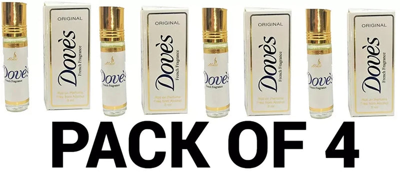 Dove Soap unisex perfume body oil 0.27 OZ pack of 4 Original Fresh DOVES SCENT Bouquet