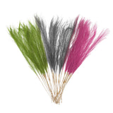 30 Pcs Faux Pampas Grass 52cm/20.5" Pampas Grass, Grass Green/Dark Grey/Rose Red Pampas Grass