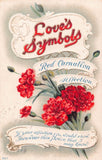 1910 Language of Flowers PC-Love's Symbols-Meaning of Red Carnation-Affection Carnation