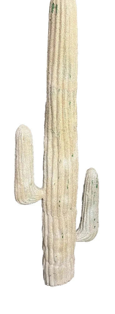 Tall artificial cactus plant with cream-colored ribbed arms
