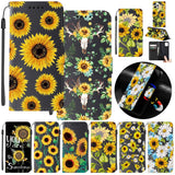 Flip Wallet Leather Sunflower Phone Case Cover For iPhone 14 Pro Max 13 15 16 17 Sunflower