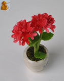 Red Hydrangea With Pot Clay Flower Miniature Dollhouse Display + Free Gift Hydrangea