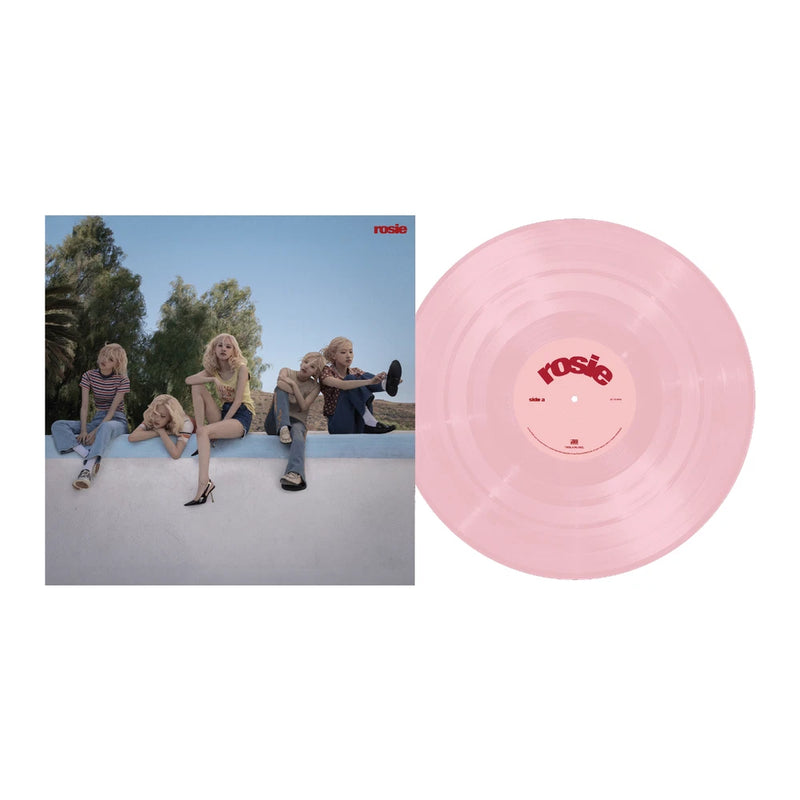 Pink 12-inch vinyl LP record set with band cover sleeve and rose label
