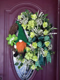 Irish Flower Door Wreath St Patrick's Day Gnome Decoration Hydrangea