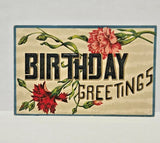 Vintage Used Postcard Birthday Greetings Carnation