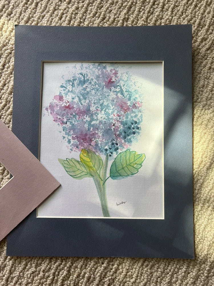 Hydrangea Original Watercolor Painting 11x14 Matt Included Unframed Hydrangea
