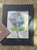 Hydrangea Original Watercolor Painting 11x14 Matt Included Unframed Hydrangea