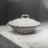 11" Carnation McNicol oval covered dish early 1900s antique beautiful Carnation