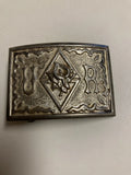 VINTAGE U R FLOWER ROSE LILY BELT BUCKLE 3" Lily