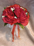 NEW Small Artificial 9 Red Rose Bridesmaid, Flower Girl, Clutch Toss Bouquet Bouquet