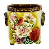 Vintage Czechoslovakian Hand Painted Planter Carnations Flowers Art Pottery Carnation