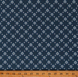 Cotton Sheryl Johnson Flowers Floral Dots Blue Fabric Print by Yard D182.14 Flowering Plants