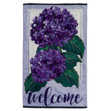 Hydrangea Welcome House Applique Flag 28 x 44 Hydrangea