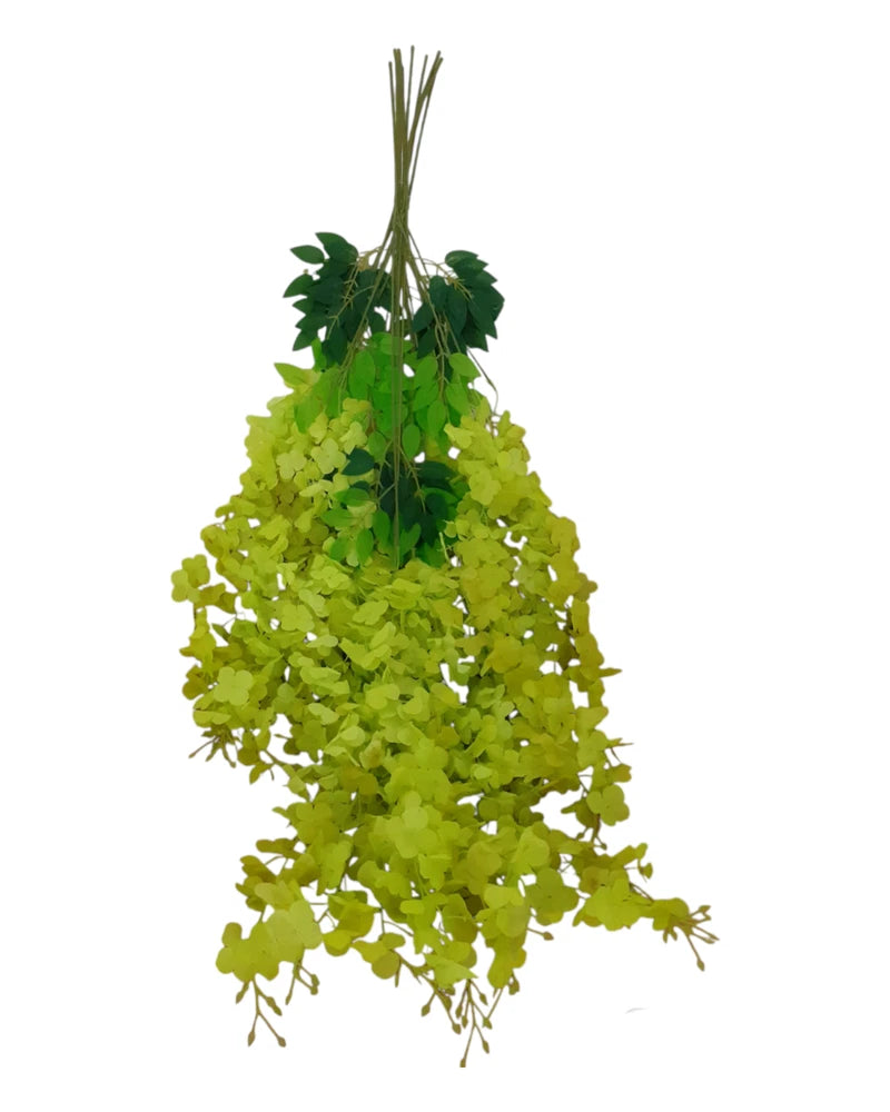 60 pieces pack artificial wisteria flowers hanging flowers wall decoR Green Plant