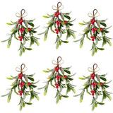 Realistic Artificial Mistletoe Hanging Greenery 6 Pieces for Decoration Use Green Plant