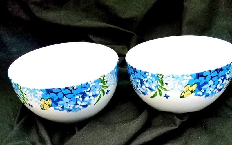 Set 2 Royal Norfolk 5.5" Soup Salad Bowl Blue Hydrangea with Butterfly    267 Hydrangea