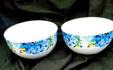 Set 2 Royal Norfolk 5.5" Soup Salad Bowl Blue Hydrangea with Butterfly    267 Hydrangea