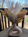 Ceramic Vase Modern Home Decor Round Matte Donut Vase Pampas Grass Leaves Floral Pampas Grass