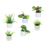 6 Pcs Mini Plant Model Plastic Decorative Miniature Plant Figurine for Indoor Green Plant