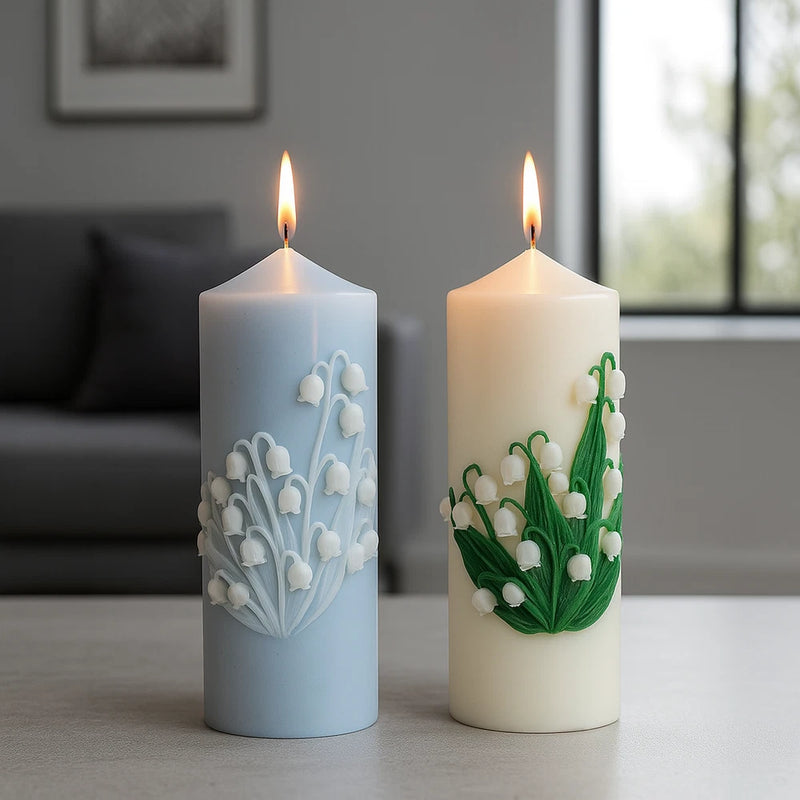 Lily Flower Floral Leaf Candle Making Supply Silicone Mould DIY Sculpture Pillar Lily