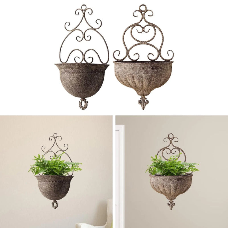 Wall Planter Vintage Style Hanging Flower Pot for Garden Courtyard Railing Garden Plants