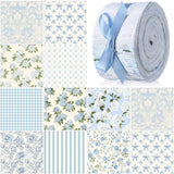 40 Pcs 2.5" X 44" Hydrangea Quilting Fabric Watercolor Blue Floral Jelly Fabric Hydrangea