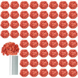 Realistic 65pcs Burnt Orange Artificial Hydrangeas with Stems for All Occasions Hydrangea
