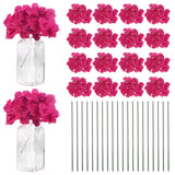 40-Pack Silk Hydrangea Flowers for Home Decor [Rose Red] Hydrangea