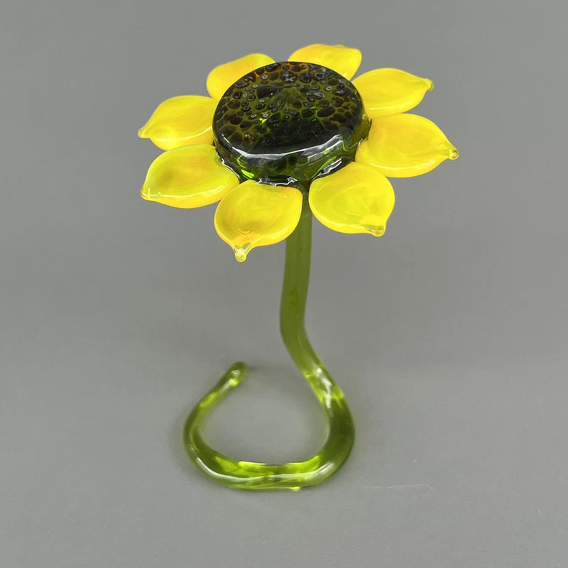 4" Glass Sunflower Ornaments Sunflower  Figurine Flower Sculpture Art Gift Sunflower