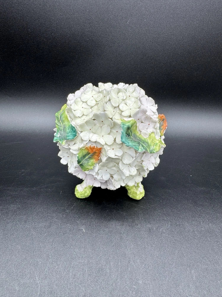 Moore Bros 1877 Depose Hydrangea Floral Encrusted Ball Vase Victorian Hydrangea