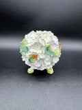 Moore Bros 1877 Depose Hydrangea Floral Encrusted Ball Vase Victorian Hydrangea