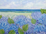 CANVAS Hydrangeas at the Sea by Brendan Loughlin 32x24 Art Painting Reproduction Hydrangea