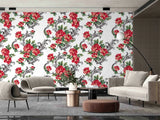 3D Idyllic Red Peony Flower Self-adhesive Removable Wallpaper Murals Wall 316 Peony