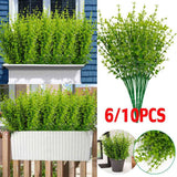 6/10PCS Artificial Eucalyptus Stems Fake Plants Hanging Vine Foliage Home Decor Green Plant