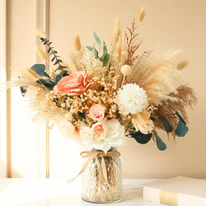 Luxury Pampas Grass Floral Arrangement with Vase Boho Centerpiece Decor Pampas Grass