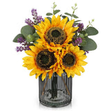 Fake Flowers in Vase, Sunflowers Artificial Flowers with Vase Sunflowers Cent... Sunflower