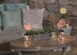 LED  Lighted Hydrangea Jar  fairy lights outdoor patio batteries MOTHERS DAY Hydrangea