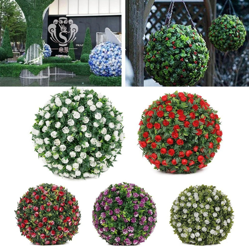 20/ 25cm, Artificial Rose Flower Balls Topiary Hanging Garden Plant UV Stable. Garden Plants
