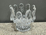Vtg Goran Warff Kosta Boda Sunflower Heavy Glass Votive Candle Holder MCM EUC Sunflower